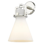 Newton Cone Wall Sconce - Polished Nickel / Matte White