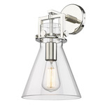 Newton Cone Wall Sconce - Polished Nickel / Clear