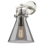 Newton Cone Wall Sconce - Satin Nickel / Smoked