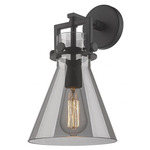 Newton Cone Wall Sconce - Matte Black / Smoked