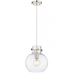 Newton Sphere Cord Hung Pendant - Polished Nickel / Clear