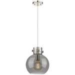 Newton Sphere Cord Hung Pendant - Polished Nickel / Smoked