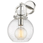 Newton Sphere Wall Sconce - Polished Nickel / Clear Seedy
