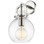 Newton Sphere Wall Sconce - Polished Nickel / Clear
