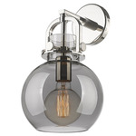 Newton Sphere Wall Sconce - Polished Nickel / Light Smoked