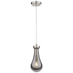 Owego Cord Hung Pendant - Satin Nickel / Smoked