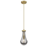 Owego Cord Hung Pendant - Brushed Brass / Smoked