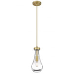 Owego Cord Hung Pendant - Brushed Brass / Clear