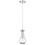 Owego Cord Hung Pendant - Polished Nickel / Clear