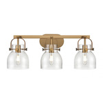 Pilaster II Bell Bathroom Vanity Light - Brushed Brass / Seedy