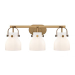 Pilaster II Bell Bathroom Vanity Light - Brushed Brass / White