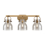 Pilaster II Bell Bathroom Vanity Light - Brushed Brass / Light Smoked