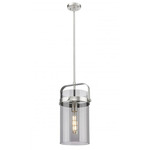 Pilaster Stem Hung Pendant - Satin Nickel / Smoked