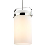 Pilaster MW Pendant - Polished Nickel / Matte White