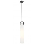 Pilaster Stem Hung Mini Pendant - Matte Black / Matte White