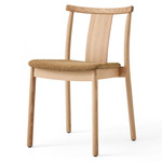 Merkur Upholstered Seat Dining Chair - Natural Oak / Gold Boucle