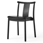 Merkur Upholstered Seat Dining Chair - Black Oak / Dakar Black Leather