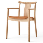 Merkur Upholstered Seat Dining Chair - Natural Oak / Dakar Cognac Leather