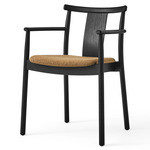 Merkur Upholstered Seat Dining Chair - Black Oak / Gold Boucle