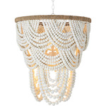 Lorelei Wood Bead Chandelier - White