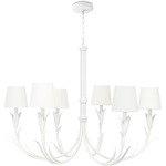 River Reed Chandelier - White / Natural Linen