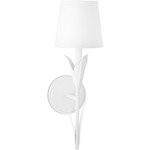 River Reed Wall Sconce - White / Natural Linen