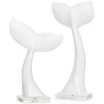 Whale Tail Pair Sculptures - White