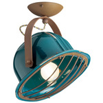 Retro Industrial Ceiling Light - Vintage Green