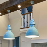 Industrial Dome Pendant - Refined Light Blue