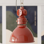 Industrial Dome Pendant - Refined Red