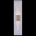 Lucca Esterno Outdoor Wall Sconce - Matte White / Brushed Champagne Gold / Firenze Clear
