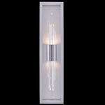 Lucca Esterno Outdoor Wall Sconce - Matte White / Chrome / Firenze Clear