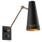 Brickell Wall Sconce - Matte Black / Hazelnut