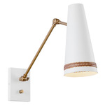 Brickell Wall Sconce - Matte White / Hazelnut