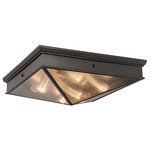 Cairo Ceiling Light - Urban Bronze / Clear Ribbed