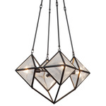 Cairo Chandelier - Urban Bronze / Clear Ribbed