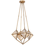 Cairo Chandelier - Vintage Brass / Clear Ribbed