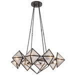 Cairo Chandelier - Urban Bronze / Clear Ribbed