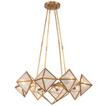 Cairo Chandelier - Vintage Brass / Clear Ribbed