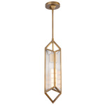 Cairo Pendant - Vintage Brass / Clear Ribbed