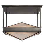 Cairo Semi Flush Ceiling Light - Urban Bronze / Clear Ribbed