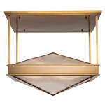 Cairo Semi Flush Ceiling Light - Vintage Brass / Clear Ribbed