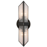 Cairo Bathroom Vanity Light - Urban Bronze / Clear Ribbed