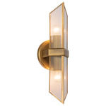 Cairo Bathroom Vanity Light - Vintage Brass / Clear Ribbed