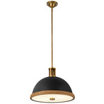 Doral Pendant - Vintage Brass / Matte Black