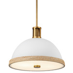 Doral Pendant - Vintage Brass / Matte White