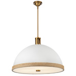 Doral Pendant - Vintage Brass / Matte White