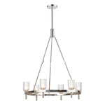 Lucian Round Chandelier - Polished Nickel / Clear
