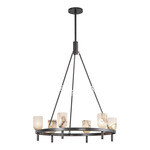 Lucian Round Chandelier - Urban Bronze / Alabaster