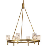 Lucian Round Chandelier - Vintage Brass / Alabaster